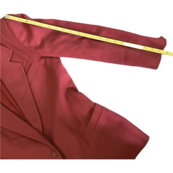 Vtg John Meyer Jacket Blazer Womens Sz Petites P2 Pink 1 Button 100% Wool Lined - Picture 14 of 16